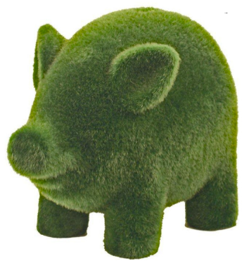 Grass Flocked Piggy Bank